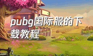 pubg国际服的下载教程（pubg国际服直接下载入口）