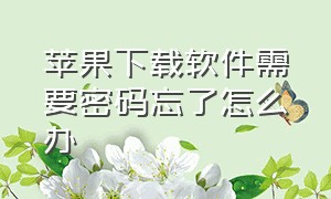 苹果下载软件需要密码忘了怎么办