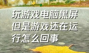 玩游戏电脑黑屏但是游戏还在运行怎么回事