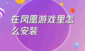 在凤凰游戏里怎么安装