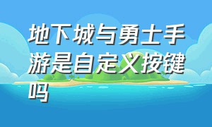 地下城与勇士手游是自定义按键吗