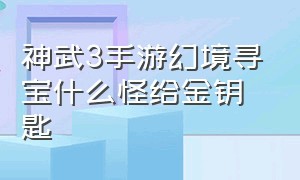 神武3手游幻境寻宝什么怪给金钥匙