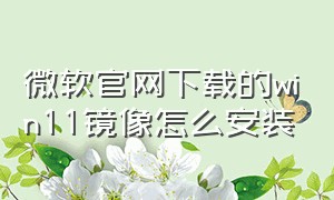 微软官网下载的win11镜像怎么安装