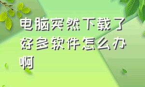 电脑突然下载了好多软件怎么办啊（电脑突然下载了好多软件怎么办啊安全吗）