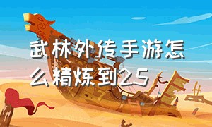 武林外传手游怎么精炼到25（武林外传手游怎么精炼到25级）