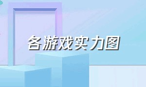 各游戏实力图（各大游戏鼎盛到荒凉的记录）