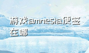 游戏amnesia便签在哪（amnesia失忆症游戏在哪下载）