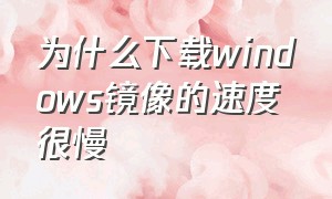 为什么下载windows镜像的速度很慢