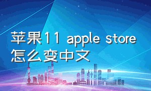 苹果11 apple store怎么变中文