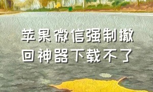 苹果微信强制撤回神器下载不了