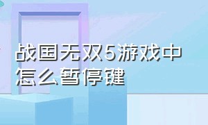 战国无双5游戏中怎么暂停键（战国无双5怎么锁定视角）