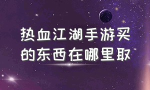 热血江湖手游买的东西在哪里取