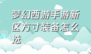 梦幻西游手游新区方寸装备怎么选（梦幻西游手游新区方寸装备怎么选）