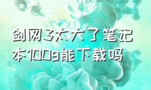 剑网3太大了笔记本100g能下载吗