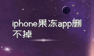 iphone果冻app删不掉