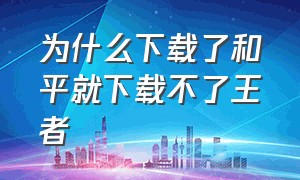 为什么下载了和平就下载不了王者（为什么王者下载好了还得继续下载）