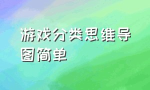 游戏分类思维导图简单（记一次游戏的思维导图怎么做）