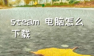 steam 电脑怎么下载