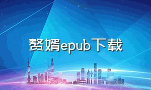 赘婿epub下载（赘婿全本txt精校版下载）