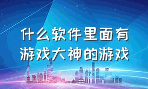 什么软件里面有游戏大神的游戏