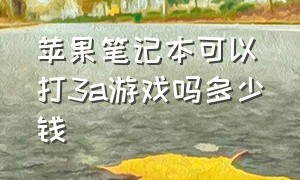 苹果笔记本可以打3a游戏吗多少钱