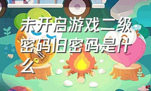 未开启游戏二级密码旧密码是什么