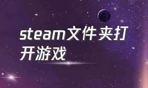 steam文件夹打开游戏