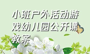 小班户外活动游戏幼儿园公开课教案