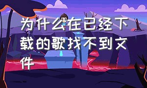 为什么在已经下载的歌找不到文件