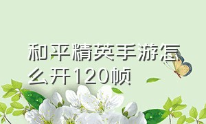 和平精英手游怎么开120帧（和平精英手游怎样开启120帧）