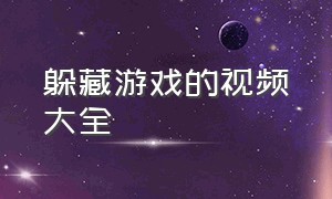 躲藏游戏的视频大全