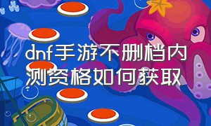 dnf手游不删档内测资格如何获取