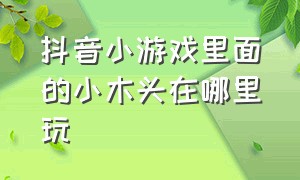 抖音小游戏里面的小木头在哪里玩