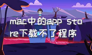 mac中的app store下载不了程序