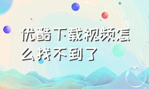 优酷下载视频怎么找不到了（下载优酷视频电视剧免费）