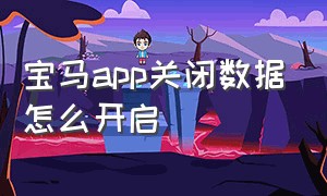 宝马app关闭数据怎么开启