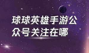 球球英雄手游公众号关注在哪（球球英雄怎么用游戏id登录）