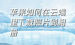 苹果如何在云端里下载照片到相册（苹果手机云端相片怎么下载到本地）