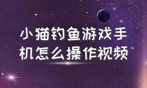 小猫钓鱼游戏手机怎么操作视频