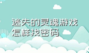 迷失的灵魂游戏怎样找密码