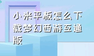 小米平板怎么下载梦幻西游互通版