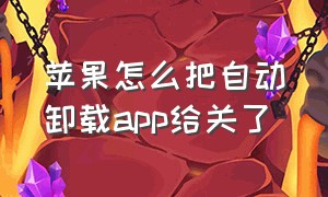 苹果怎么把自动卸载app给关了