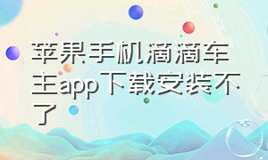 苹果手机滴滴车主app下载安装不了（苹果手机怎么下载滴滴车主软件了）