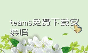 teams免费下载安装吗（teams安卓免费下载）