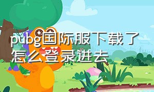 pubg国际服下载了怎么登录进去