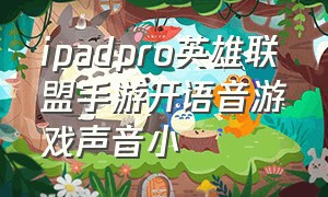 ipadpro英雄联盟手游开语音游戏声音小（平板玩英雄联盟手游怎么没声音）