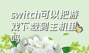 switch可以把游戏下载到主机里吗（switch游戏可以下载到手机上吗）