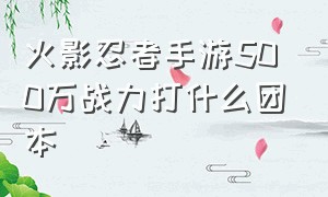 火影忍者手游500万战力打什么团本