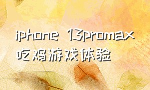 iphone 13promax吃鸡游戏体验（iphone13pro max玩吃鸡）