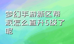 梦幻手游新区帮派怎么直升5级了呢（梦幻手游新区第二天50级怎么升）